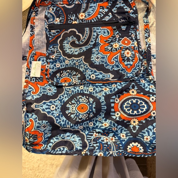 Vera Bradley Blue and Orange Paisley Backpack - Picture 16 of 16